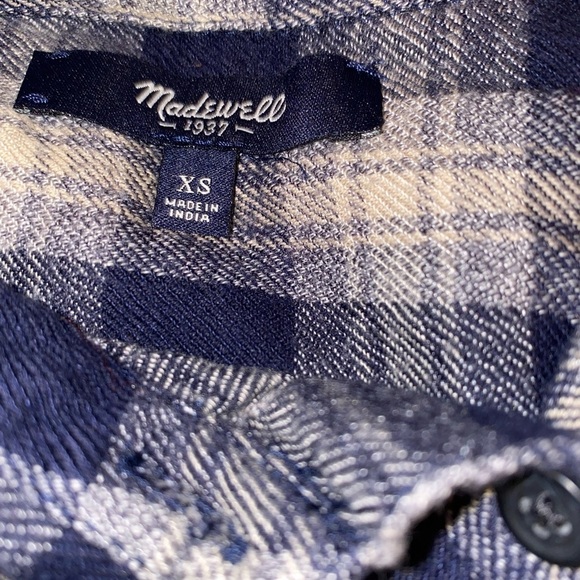 Madewell Check Plaid Flannel Shirt Women XS Outdoor Farm Chore Utility Work - Picture 6 of 6